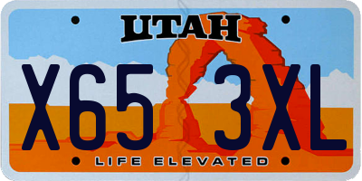 UT license plate X653XL