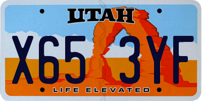 UT license plate X653YF