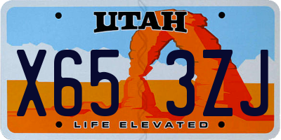 UT license plate X653ZJ