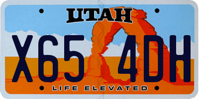 UT license plate X654DH