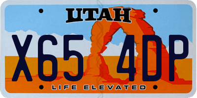 UT license plate X654DP
