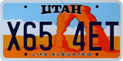 UT license plate X654ET