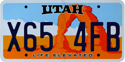 UT license plate X654FB