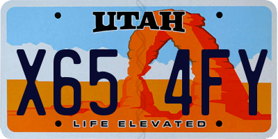 UT license plate X654FY