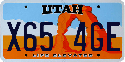 UT license plate X654GE
