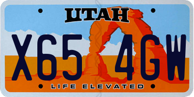UT license plate X654GW