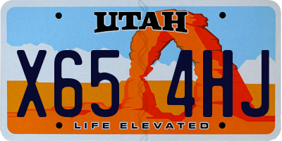 UT license plate X654HJ