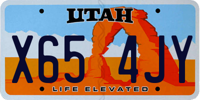 UT license plate X654JY