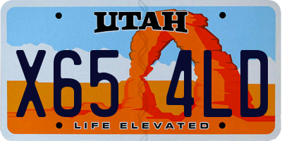 UT license plate X654LD