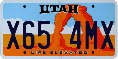 UT license plate X654MX