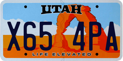 UT license plate X654PA