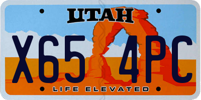 UT license plate X654PC
