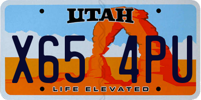 UT license plate X654PU