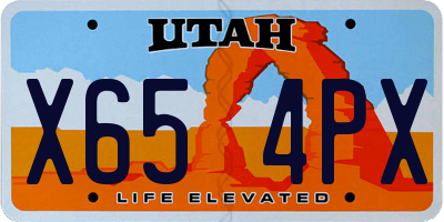 UT license plate X654PX