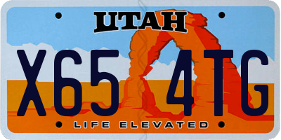 UT license plate X654TG