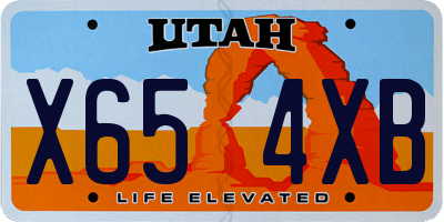 UT license plate X654XB