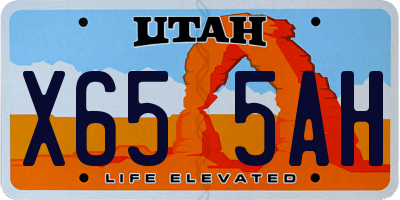 UT license plate X655AH