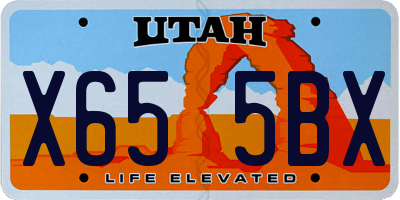 UT license plate X655BX
