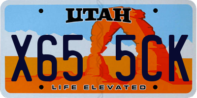 UT license plate X655CK