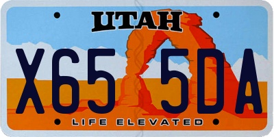 UT license plate X655DA