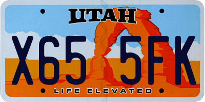 UT license plate X655FK