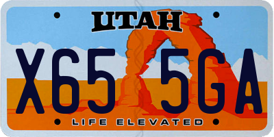 UT license plate X655GA