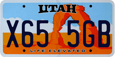 UT license plate X655GB