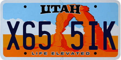 UT license plate X655IK