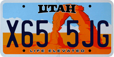 UT license plate X655JG