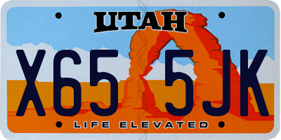 UT license plate X655JK