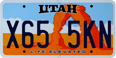 UT license plate X655KN