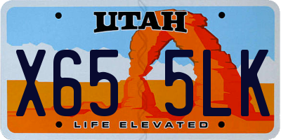 UT license plate X655LK