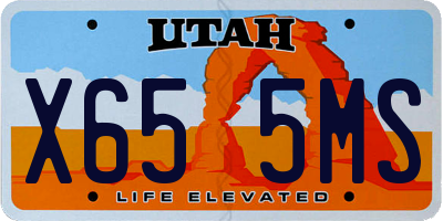 UT license plate X655MS