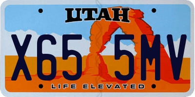 UT license plate X655MV
