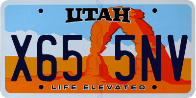 UT license plate X655NV
