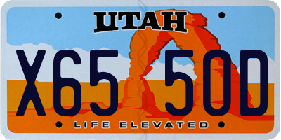 UT license plate X655OD