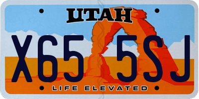 UT license plate X655SJ