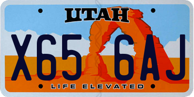 UT license plate X656AJ