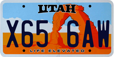 UT license plate X656AW
