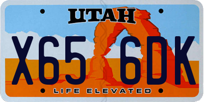 UT license plate X656DK