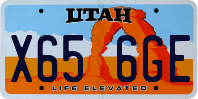 UT license plate X656GE