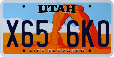 UT license plate X656KO
