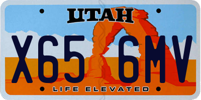 UT license plate X656MV