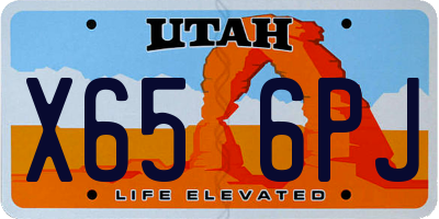 UT license plate X656PJ