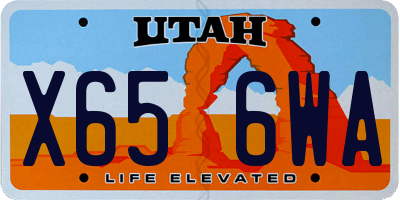 UT license plate X656WA