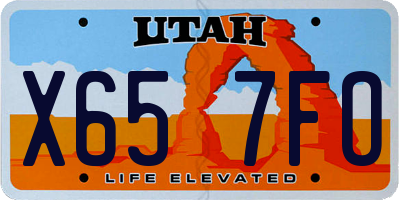 UT license plate X657FO