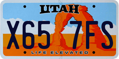 UT license plate X657FS