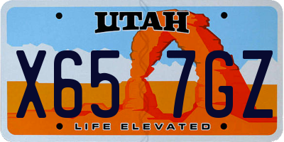 UT license plate X657GZ