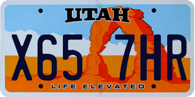 UT license plate X657HR