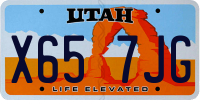 UT license plate X657JG